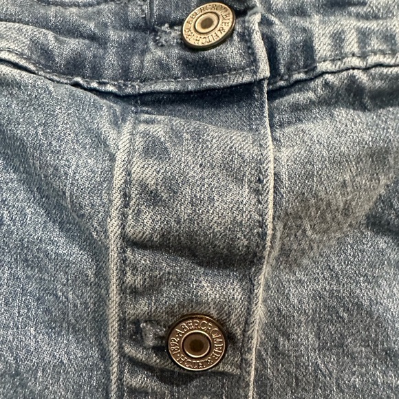 Abercrombie Light Wash Denim Button-Down Mini Dress Sz XL - Picture 3 of 6